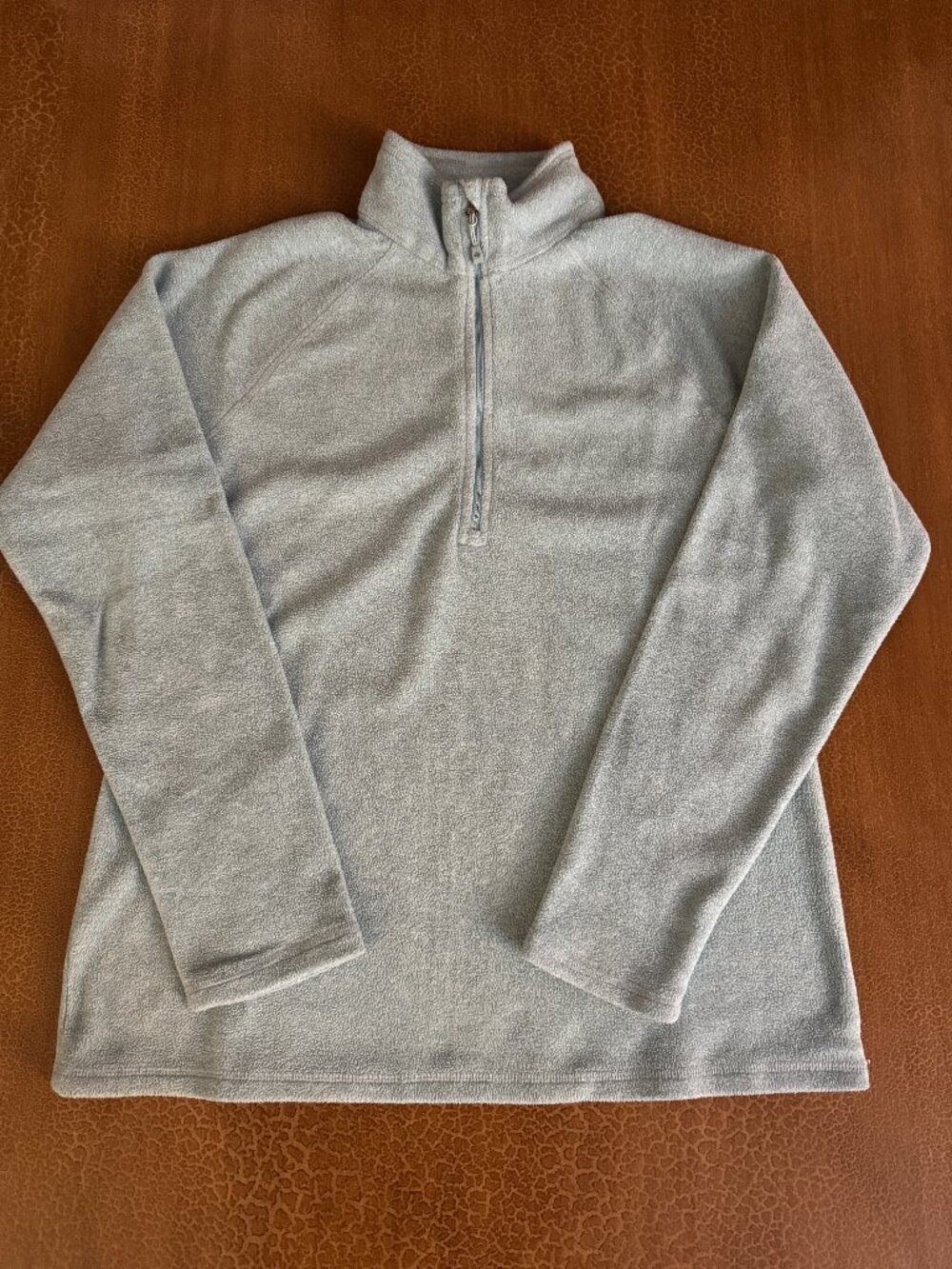 Eddie Bauer Light Blue Fleece Pullover Half Zipper Sweater - Size Medium